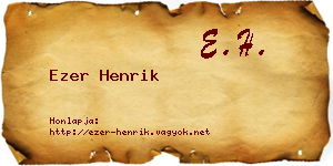 Ezer Henrik névjegykártya
